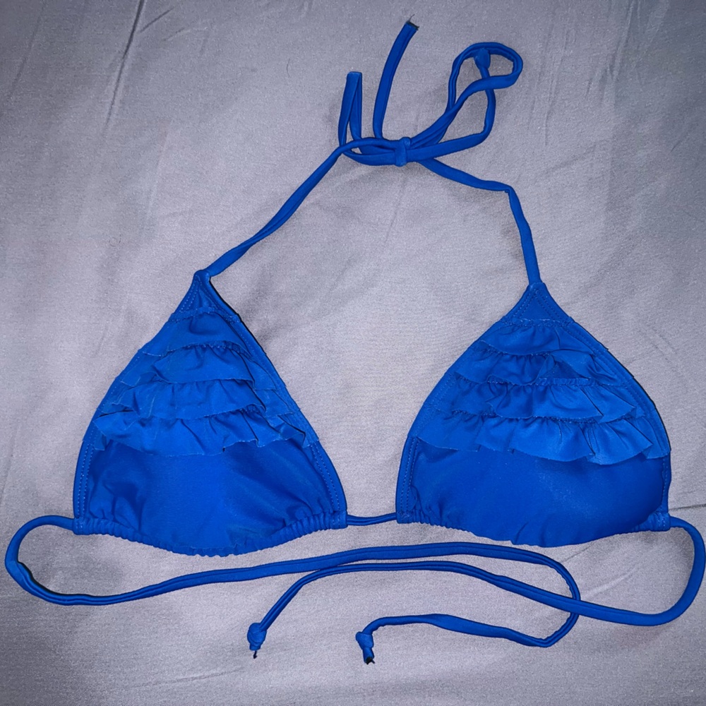 Royal blue ruffle Hollister bikini